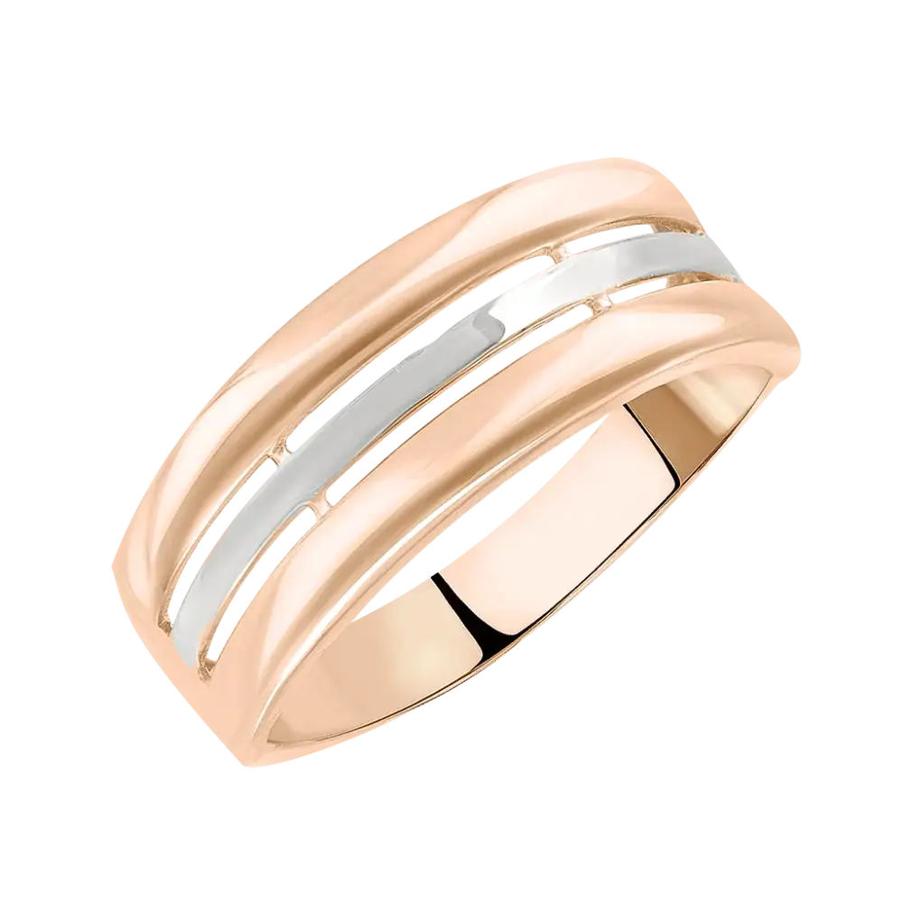 Artikelbild 1 des Artikels “Damenring „Breit mit Rillen“ aus 585 Bicolor-Gold “