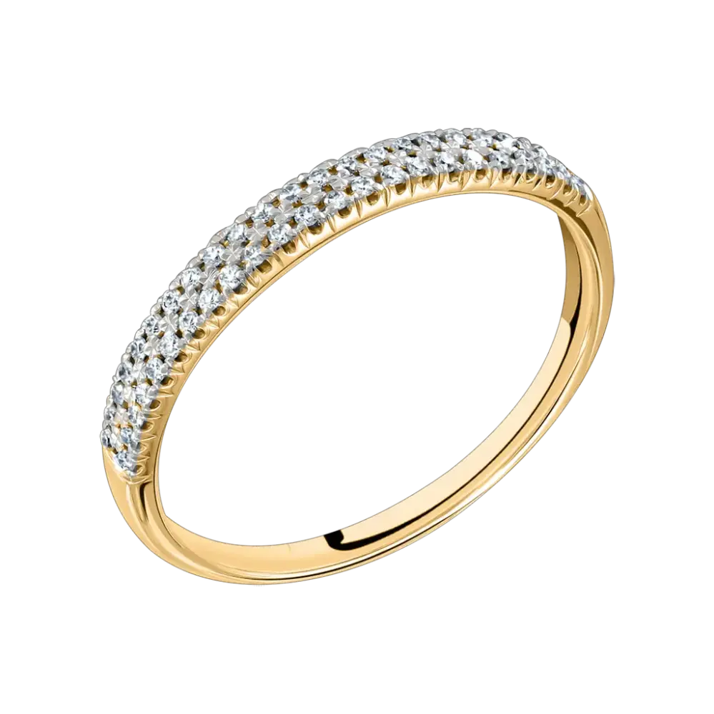 Artikelbild 1 des Artikels “Damenring „Doppelreihe“ aus 585 Gelbgold mit Brillanten “