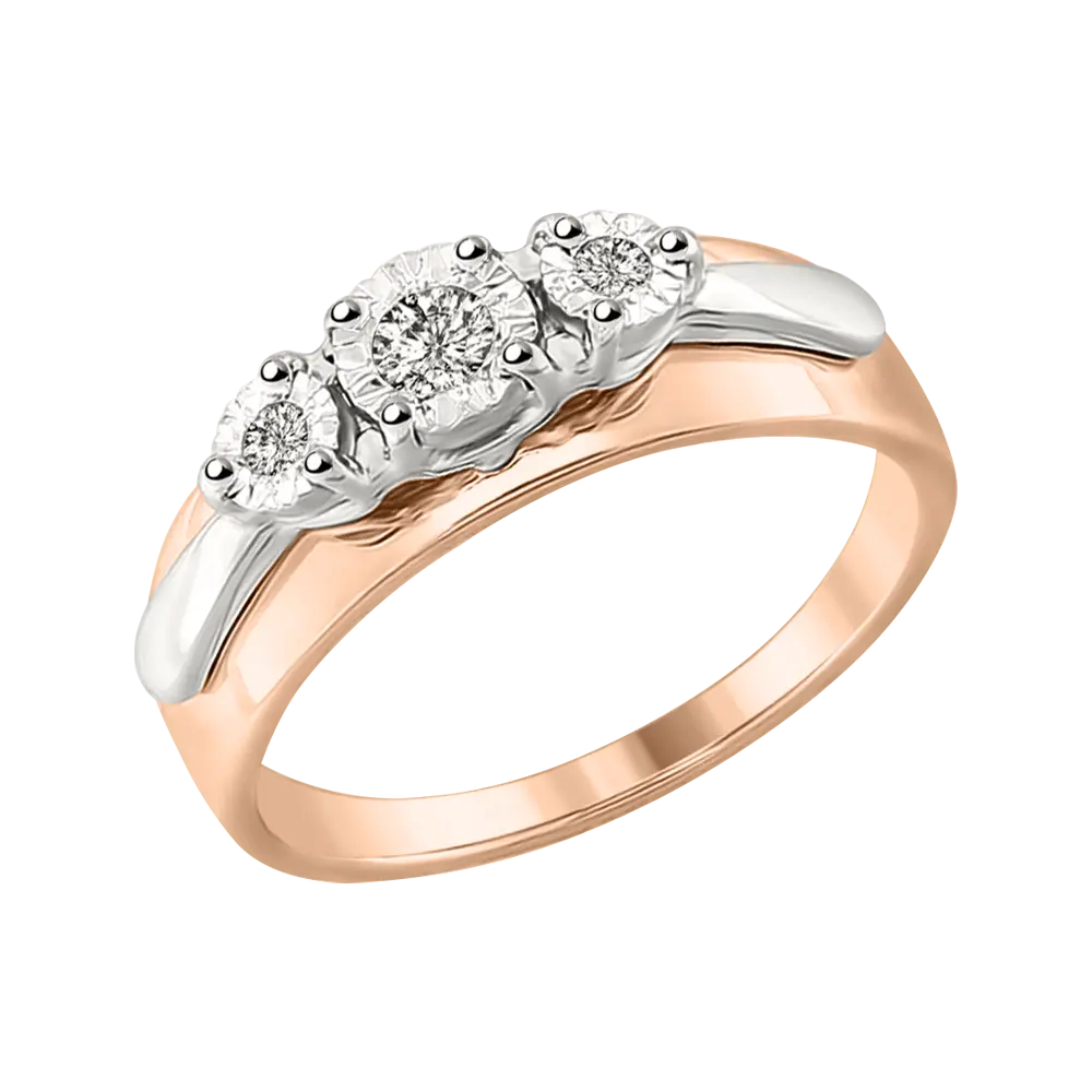 Artikelbild 1 des Artikels “Damenring „Drei Steine“ aus 585 Bicolor-Gold mit Brillanten “