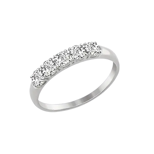 Product image 1 of the product “Women's Ring “Five Stones” in 585 White Gold with Cubic Zirconia ”