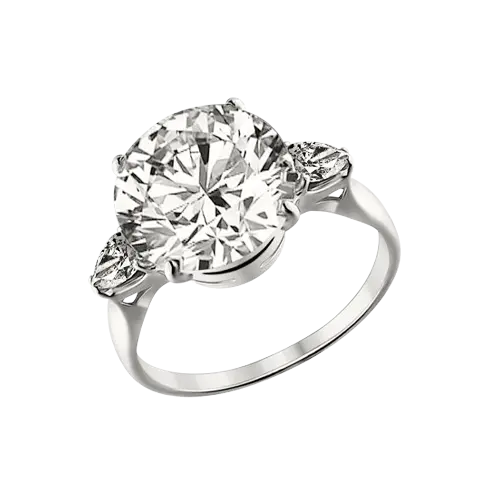 Product image 1 of the product “Women's Ring “Large Solitaire” in 925 Sterling Silver with Cubic Zirconia ”