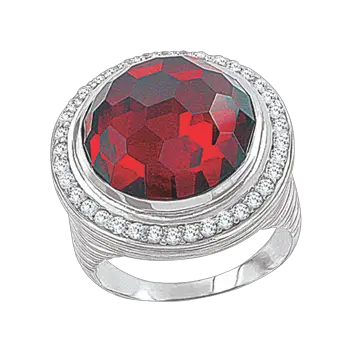 Product image 1 of the product “Women's Ring “Large Stone in Stone Halo” in 925 Sterling Silver with Cubic Zirconia ”