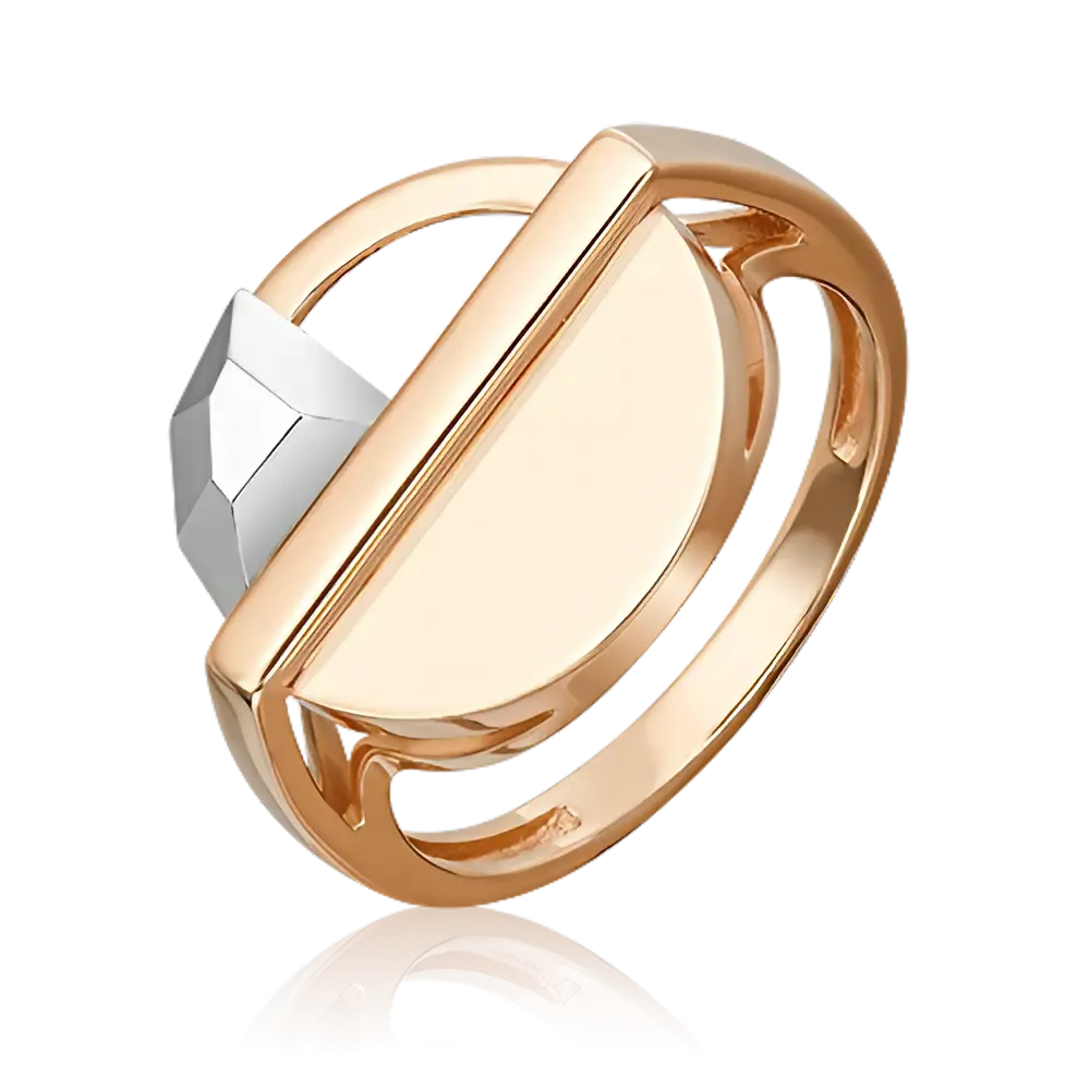Product image 1 of the product “Women's Ring “Semicircle with Bar” in 585 Two-Tone Gold ”