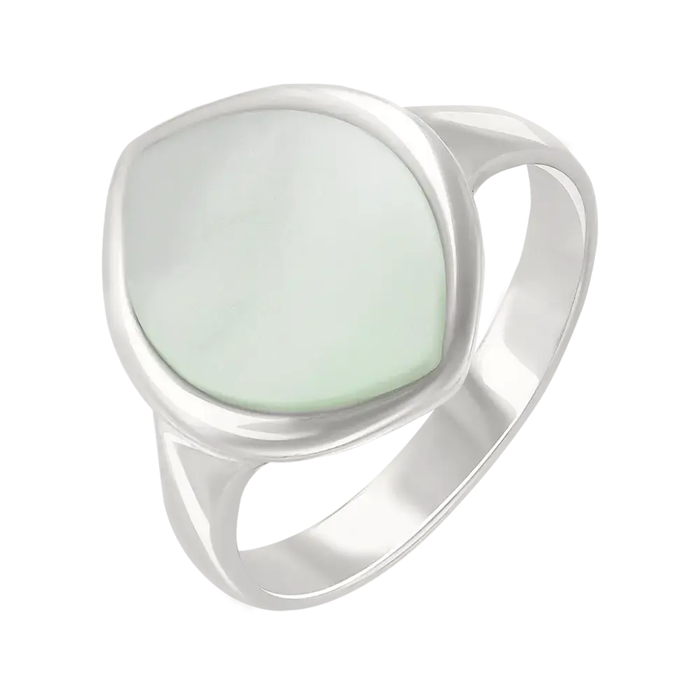 Product image 1 of the product “Women's Ring “Cushion Shape with Frame” in 925 Sterling Silver with Labradorite ”