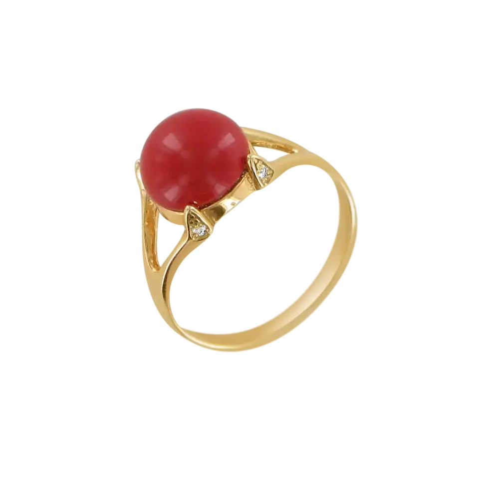 Product image 1 of the product “Women's Ring “Ball in Branch Setting” in Gold-Plated 925 Sterling Silver with Cubic Zirconia ”
