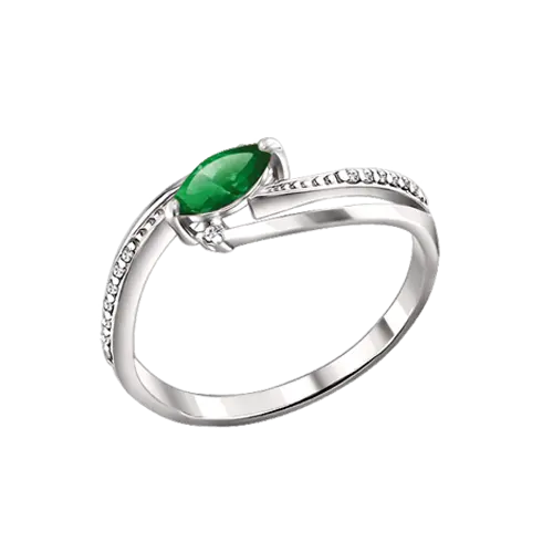 Artikelbild 1 des Artikels “Damenring „Navette mit Steinschwung“ aus 925 Silber mit Zirkonia “