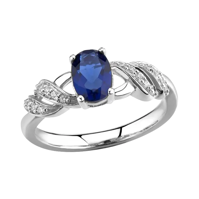 Product image 1 of the product “Women's Ring “Oval with Stone Loops” in 925 Sterling Silver with Cubic Zirconia ”