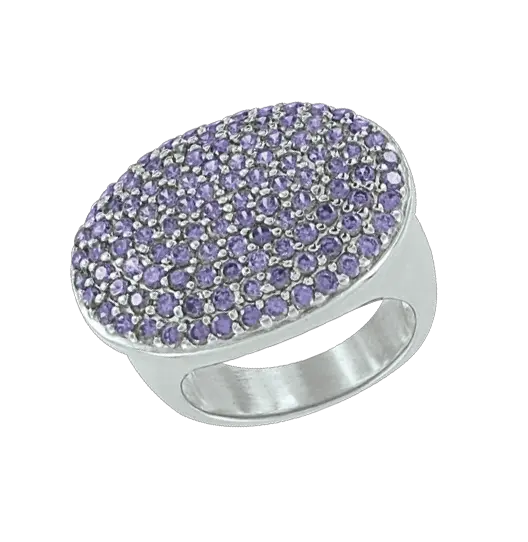 Artikelbild 1 des Artikels “Damenring „Ovale Pavé-Platte“ aus 925 Silber mit Zirkonia “