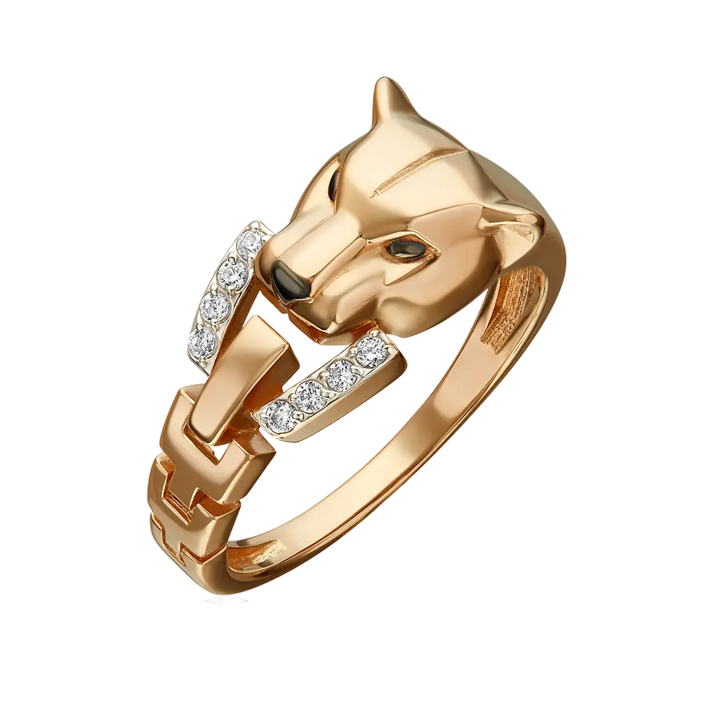 Artikelbild 1 des Artikels “Damenring „Panther“ aus 585 Gelbgold mit Zirkonia “