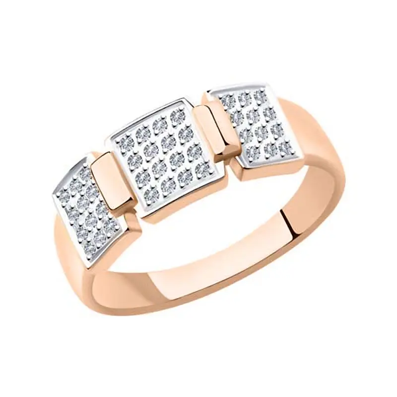 Artikelbild 1 des Artikels “Damenring „Pavé-Platten“ aus 585 Rotgold mit Brillanten, 0,157 ct “