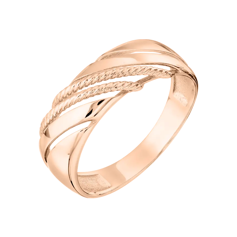 Artikelbild 1 des Artikels “Damenring „Schräge Rillen“ aus 585 Rotgold “
