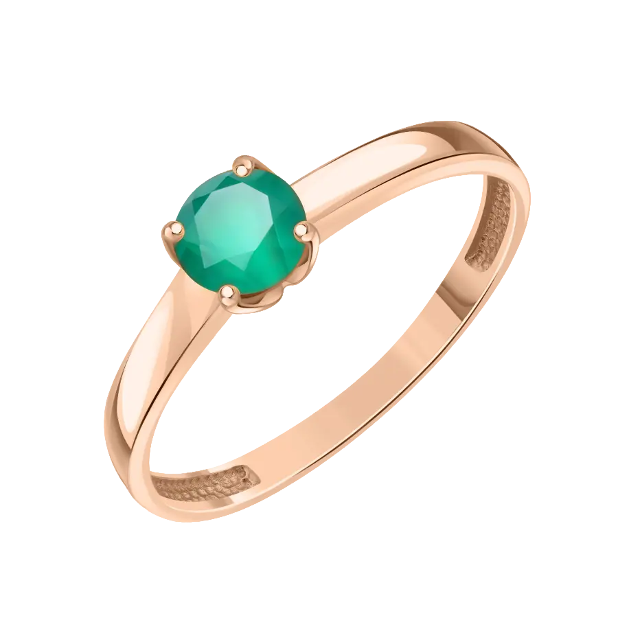 Artikelbild 1 des Artikels “Damenring „Solitär“ aus 585 Rotgold mit Achat “