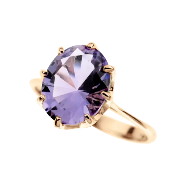 Product image 1 of the product “Women's Ring “Oval Solitaire in Prongs” in 585 Rose Gold with Amethyst ”
