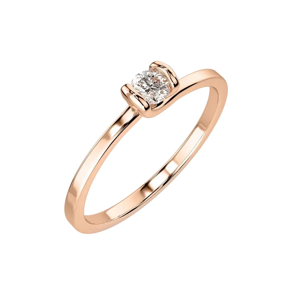 Artikelbild 1 des Artikels “Damenring „Solitär schmal“ aus 585 Rotgold mit Brillanten, 0,10 ct “