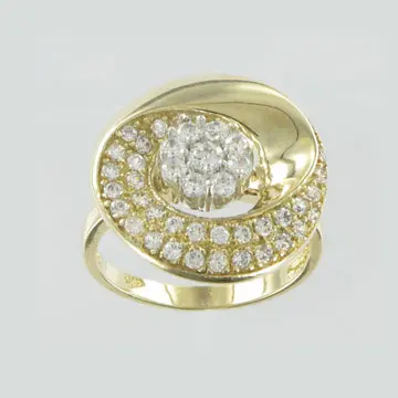 Product image 1 of the product “Women's Ring “Spiral with Stone Pavé” in 585 Yellow Gold with Cubic Zirconia ”