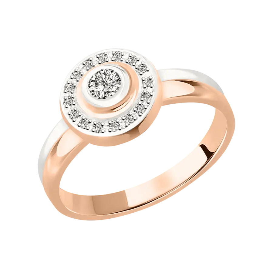 Artikelbild 1 des Artikels “Damenring „Steinkranz“ aus 585 Bicolor-Gold mit Brillanten “