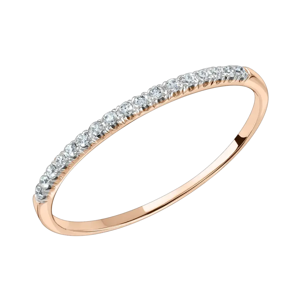 Artikelbild 1 des Artikels “Damenring „Steinreihe Pavé“ aus 585 Rotgold mit Brillanten, 0,14 ct “