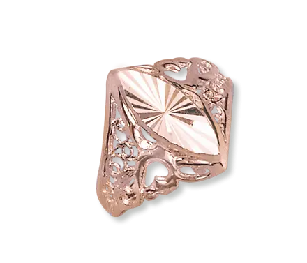 Product image 1 of the product “Women's Ring “Ray Pattern with Ornament” in 585 Rose Gold ”