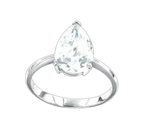 Artikelbild 1 des Artikels “Damenring „Tropfen“ aus 925 Silber mit Zirkonia “