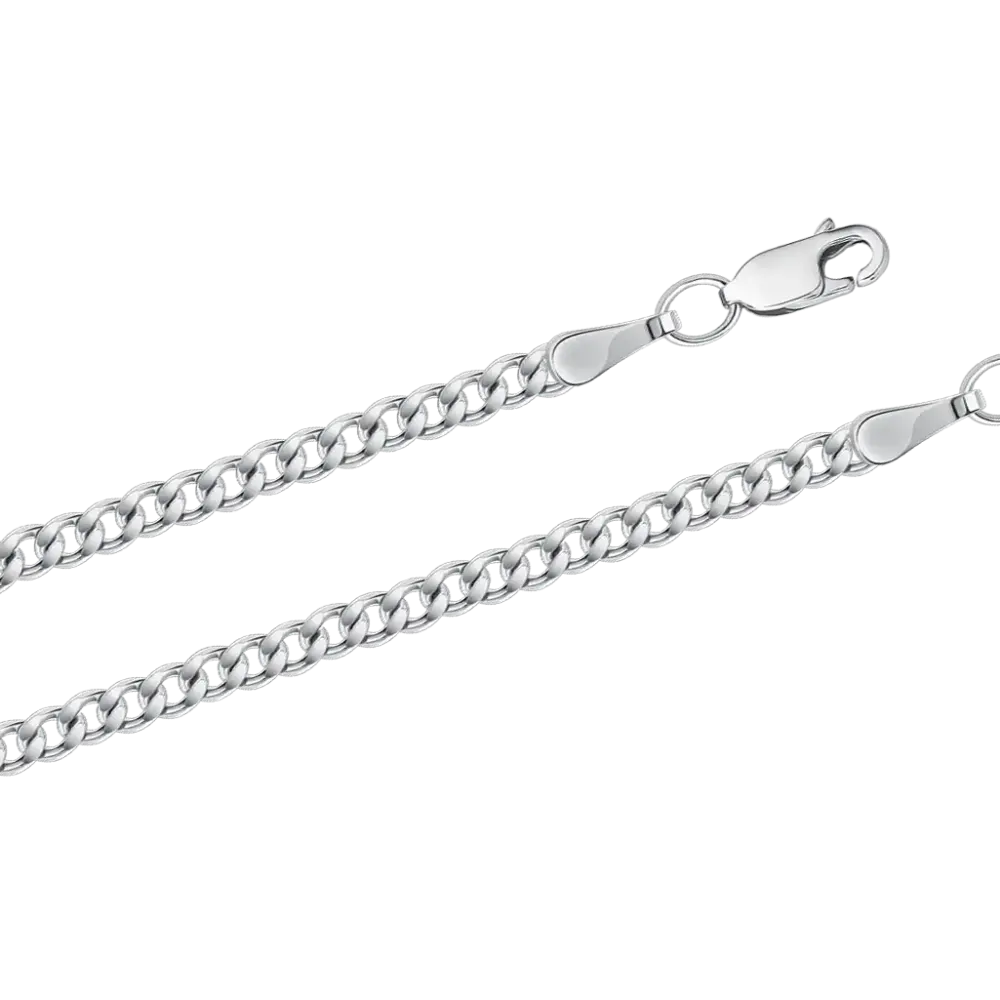 Product image 1 of the product “Flat Curb Chain in 925 Sterling Silver, Width 3 mm ”