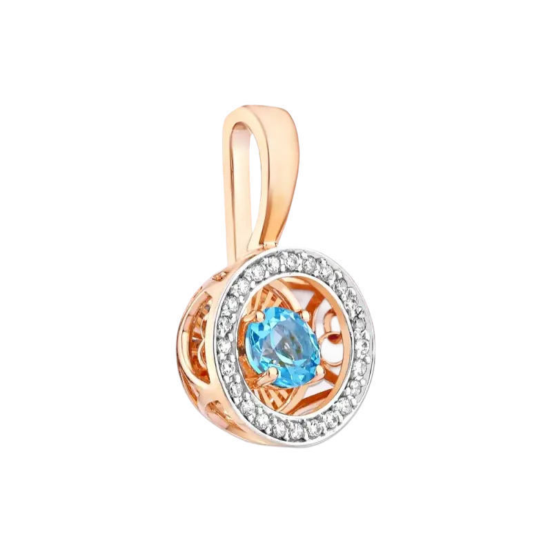 Изображение 1 товара «Золотая подвеска «Dancing Topaz» из золота 585 пробы с фианитами »