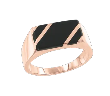 Artikelbild 1 des Artikels “Herrenring „Onyx mit Schrägstreifen“ aus 585 Rotgold mit Onyx “