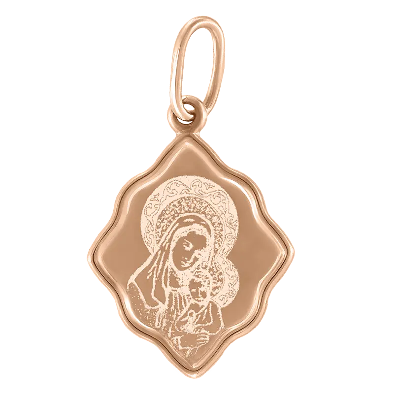 Product image 1 of the product “Icon Pendant “Curved Mother of God” in 585 Rose Gold ”