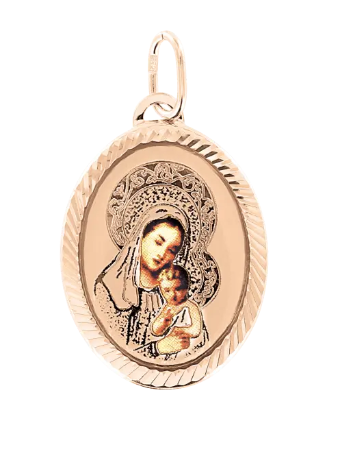 Artikelbild 1 des Artikels “Ikonen-Anhänger „Oval mit Rillenrand“ aus 585 Rotgold “