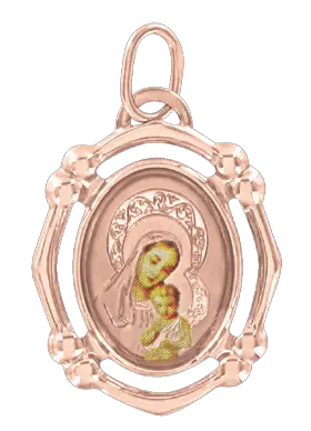 Product image 1 of the product “Icon Pendant “Coloured Frame” in 585 Rose Gold, Height 30 mm ”