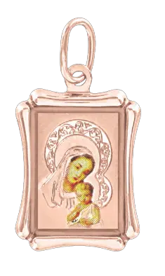 Product image 1 of the product “Icon Pendant “Coloured Rectangle” in 585 Rose Gold ”