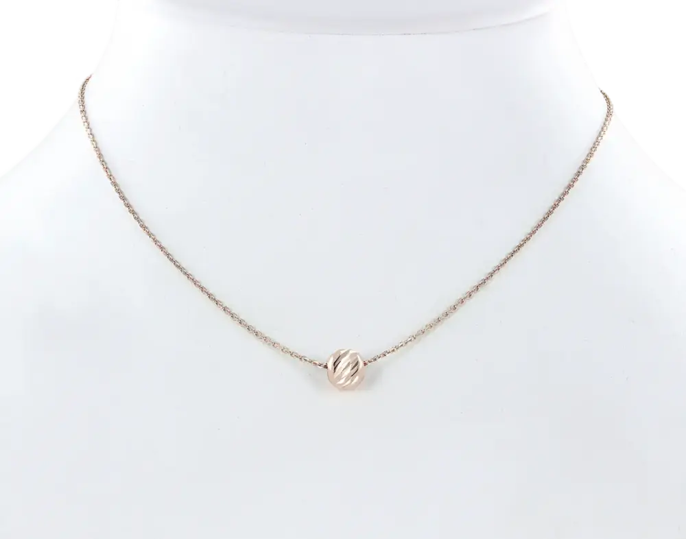 Artikelbild 1 des Artikels “Kette „Kleiner Stein mit Zarge“ aus 585 Rotgold “
