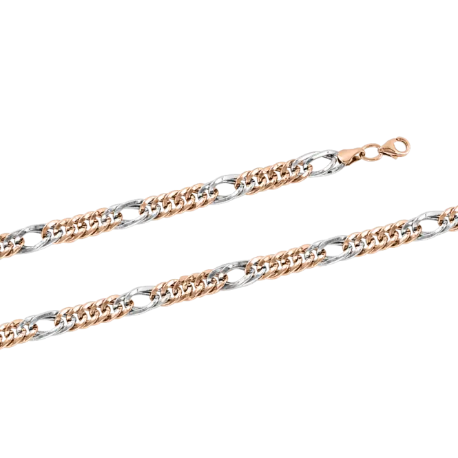 Artikelbild 1 des Artikels “Kette „Panzerkette mit Weißgold“ aus 585 Bicolor-Gold, Breite 6 mm “
