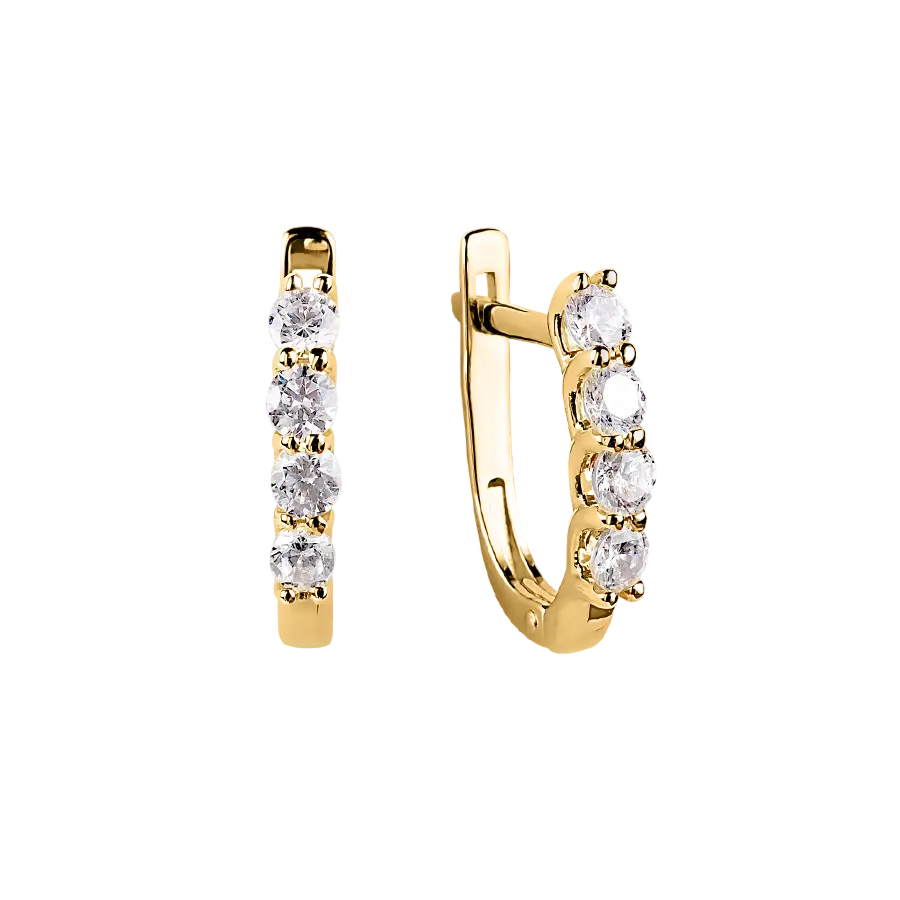 Artikelbild 1 des Artikels “Kinder-Ohrringe „Steinreihe“ aus 585 Gelbgold mit Zirkonia, Höhe 14 mm “