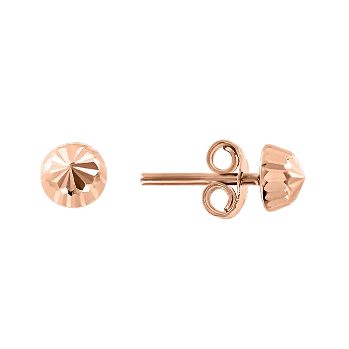 Product image 1 of the product “Children's Stud Earrings “Diamond-Cut Hemisphere” in 585 Rose Gold ”