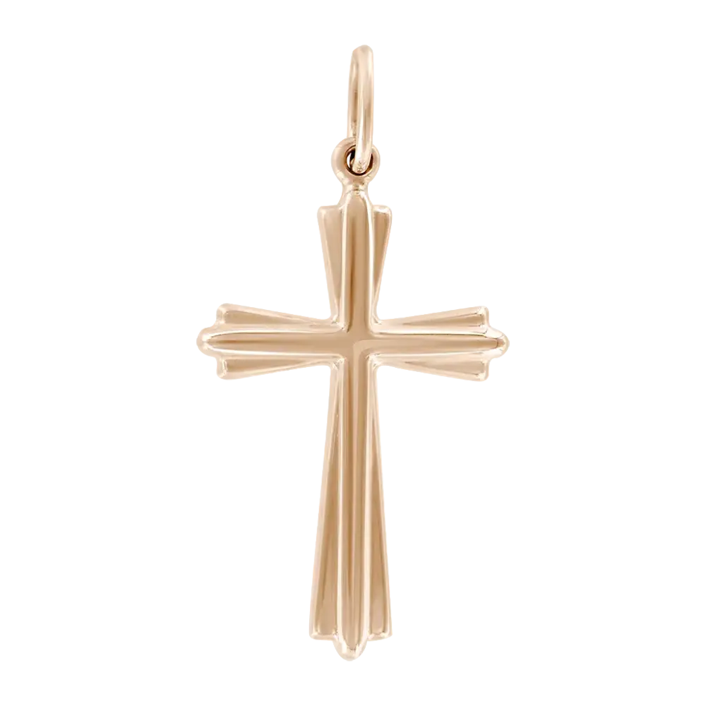Product image 1 of the product “Cross Pendant “Notched Cross” in 585 Rose Gold ”