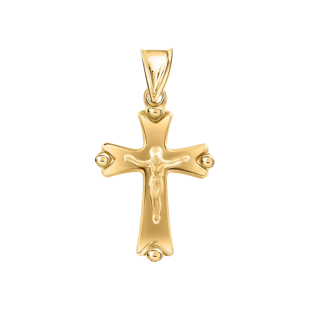 Artikelbild 1 des Artikels “Kreuz-Anhänger „Mit Kruzifix geschweift“ aus 585 Gelbgold “