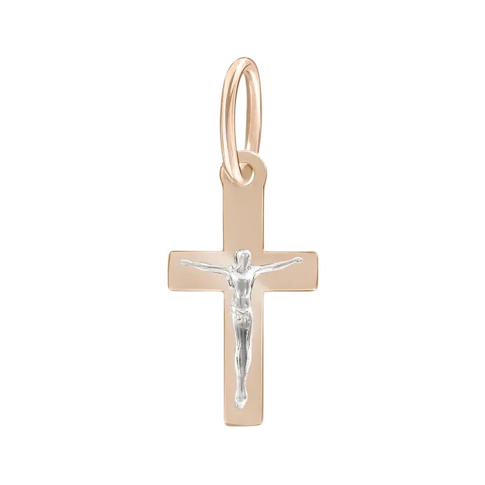 Artikelbild 1 des Artikels “Kreuz-Anhänger „Mit Kruzifix klein“ aus 585 Rotgold, Höhe 23 mm “