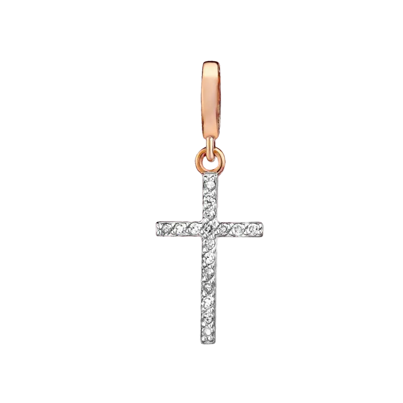 Artikelbild 1 des Artikels “Kreuz-Anhänger „Mit Steinreihe“ aus 585 Weißgold mit Brillanten “