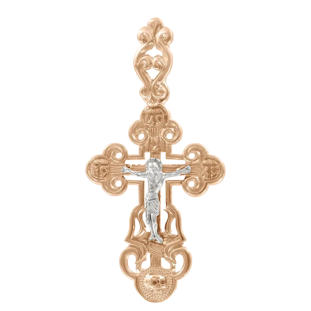 Artikelbild 1 des Artikels “Kreuz-Anhänger „Orthodox filigran“ aus 585 Bicolor-Gold, Höhe 28 mm “