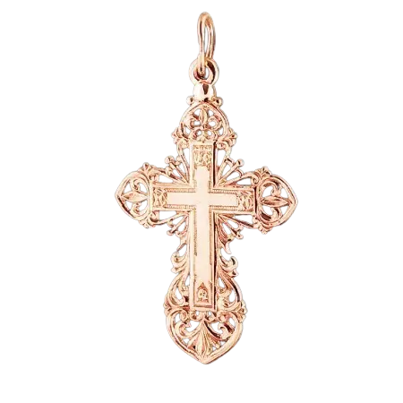 Artikelbild 1 des Artikels “Kreuz-Anhänger „Orthodox filigran“ aus 585 Rotgold, Höhe 40 mm “