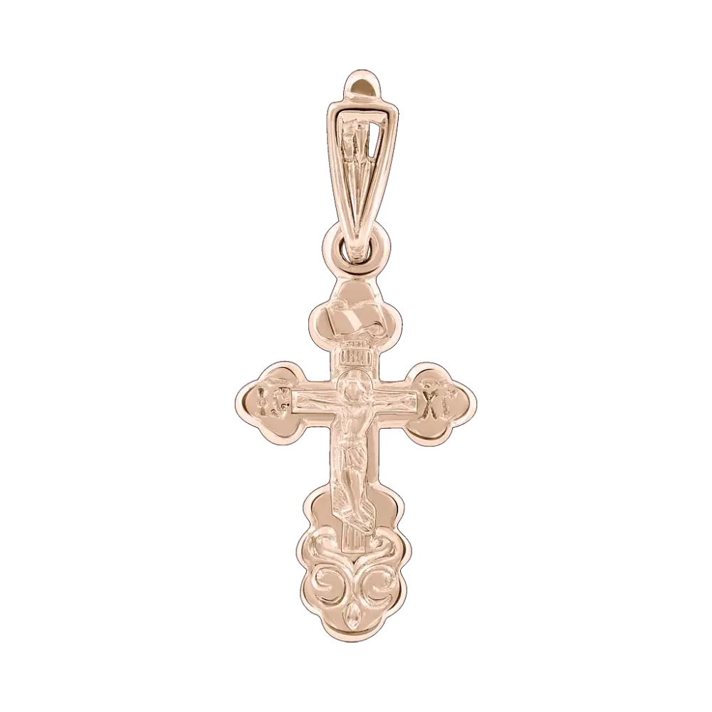 Product image 1 of the product “Cross Pendant “Ornate Orthodox” in 585 Rose Gold ”