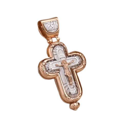 Product image 1 of the product “Cross Pendant “Reliquary Cross” in 585 Two-Tone Gold, Width 18.0 mm ”