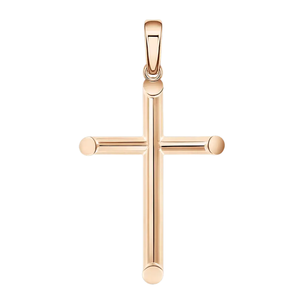 Artikelbild 1 des Artikels “Kreuz-Anhänger „Röhrenkreuz schlicht“ aus 585 Rotgold, Höhe 34 mm “