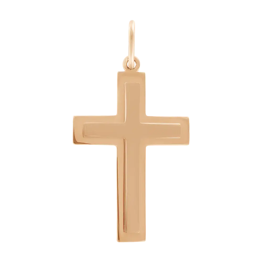 Product image 1 of the product “Cross Pendant “Plain Rimmed” in 585 Rose Gold ”
