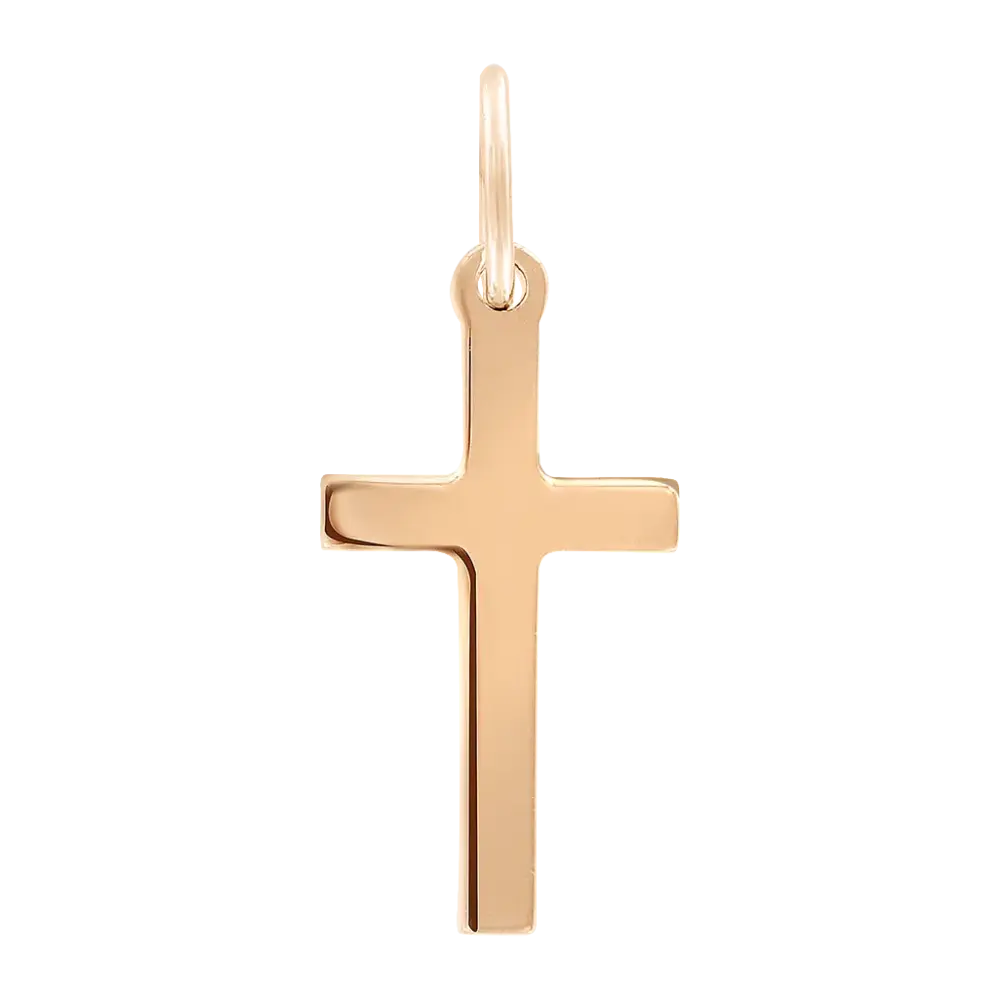 Artikelbild 1 des Artikels “Kreuz-Anhänger „Schlicht glatt“ aus 585 Rotgold, Höhe 24 mm “