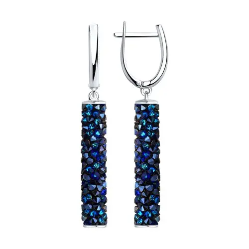 Artikelbild 1 des Artikels “Ohrhänger „Blaue Kristallstäbe“ aus 925 Silber mit Swarovski-Kristallen “