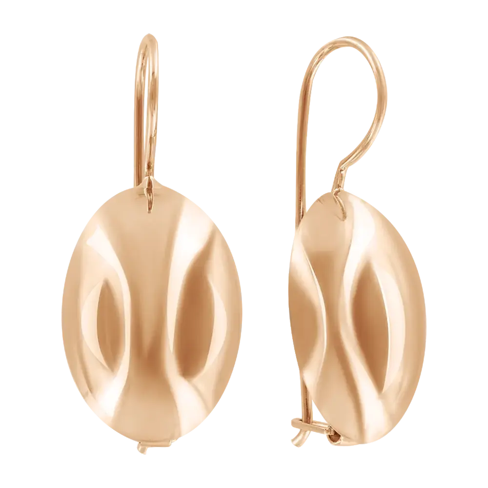 Product image 1 of the product “Drop Earrings “Domed Oval” in 585 Rose Gold ”