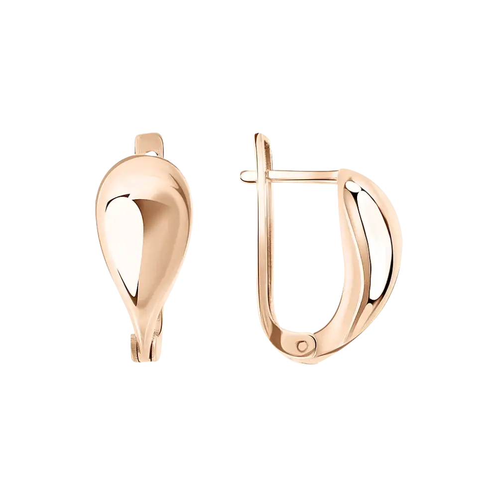 Product image 1 of the product “Drop Earrings “Smooth Teardrop” in 585 Rose Gold, Height 15 mm ”