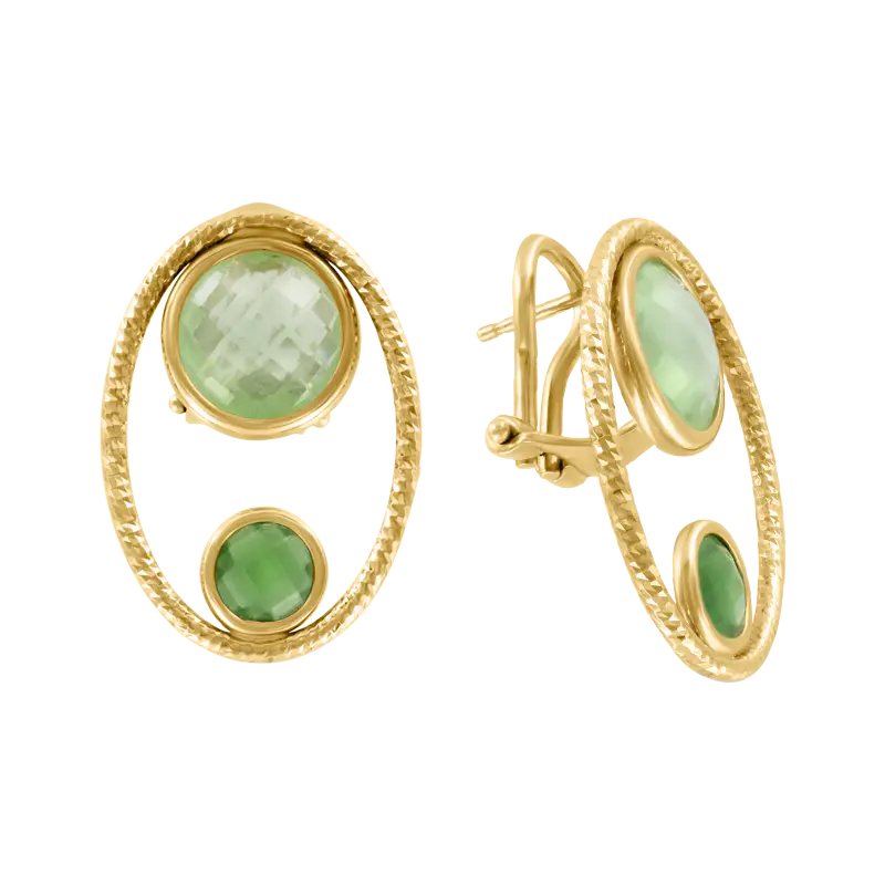 Product image 1 of the product “Drop Earrings “Oval with Two Stones” in 585 Yellow Gold ”