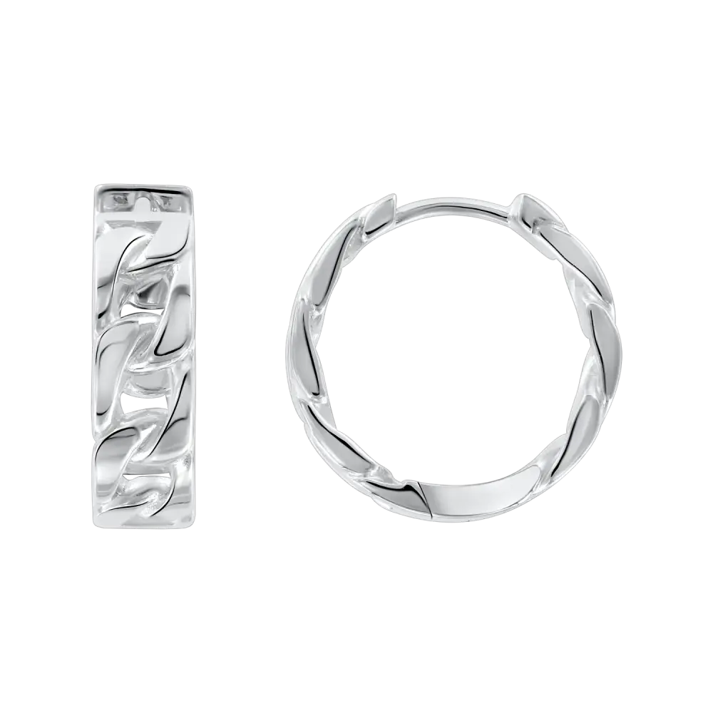 Product image 1 of the product “Drop Earrings “Curb Chain” in 925 Sterling Silver ”